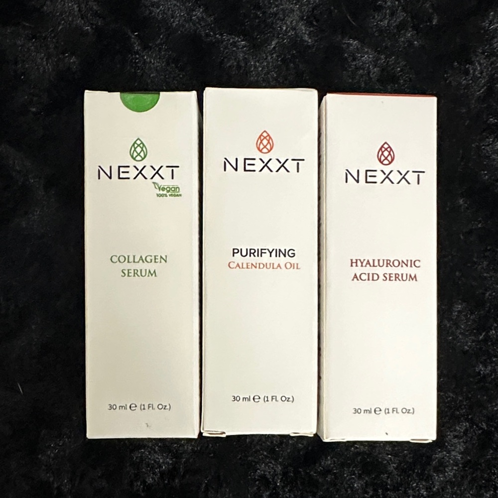 NIB NEXXT Hyaluronic serum Collegen serum & purifying Calendula oil bundle
